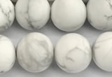 CWB272 15 inches 8mm round matte howlite turquoise beads