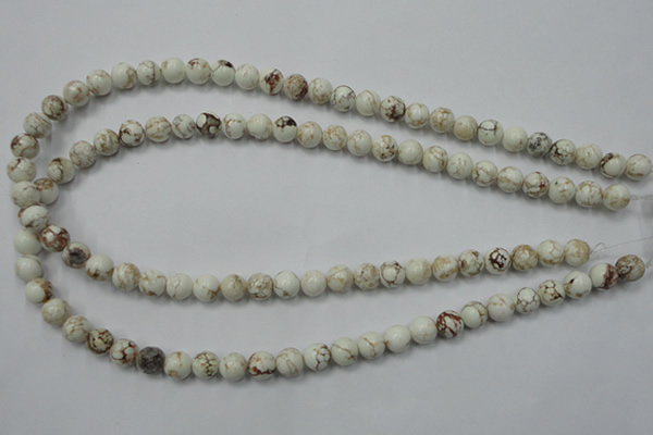 CWB312 15.5 inches 8mm round howlite turquoise beads wholesale