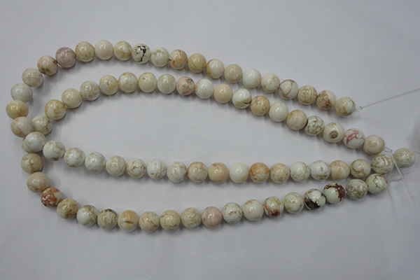 CWB314 15.5 inches 12mm round natural howlite turquoise beads