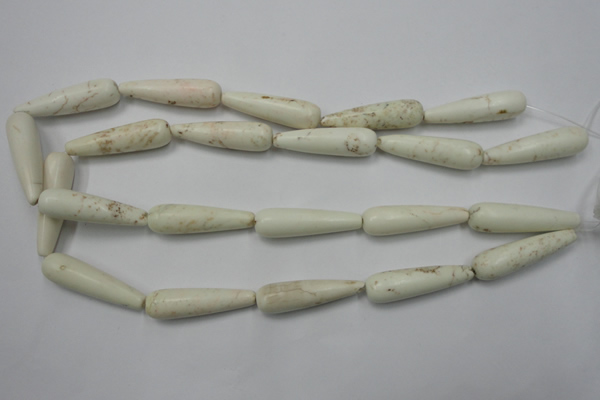 CWB332 15.5 inches 10*35mm teardrop howlite turquoise beads