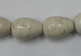 CWB334 15.5 inches 15*22mm teardrop howlite turquoise beads