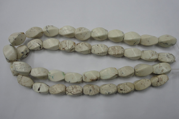 CWB340 15.5 inches 12*20mm twisted rice howlite turquoise beads