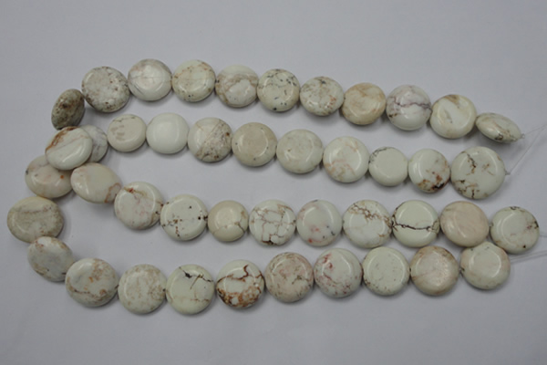 CWB345 15.5 inches 18mm flat round howlite turquoise beads