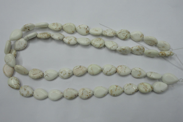CWB363 15.5 inches 12*16mm flat teardrop howlite turquoise beads