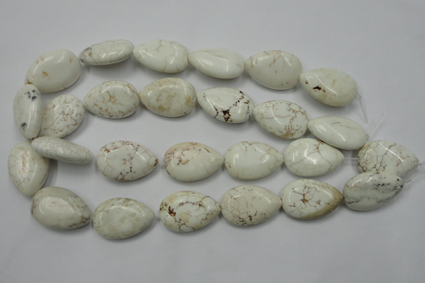 CWB367 15.5 inches 20*30mm flat teardrop howlite turquoise beads