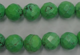 CWB393 15.5 inches 10mm faceted round howlite turquoise beads
