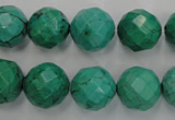 CWB404 15.5 inches 12mm faceted round howlite turquoise beads