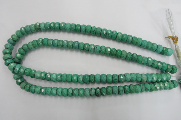 CWB445 15.5 inches 6*10mm faceted rondelle howlite turquoise beads
