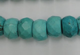 CWB454 15.5 inches 10*14mm faceted rondelle howlite turquoise beads