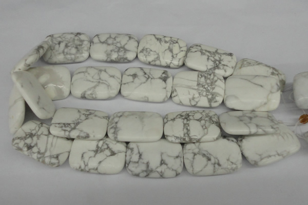 CWB61 15.5 inches 25*35mm rectangle natural white howlite beads