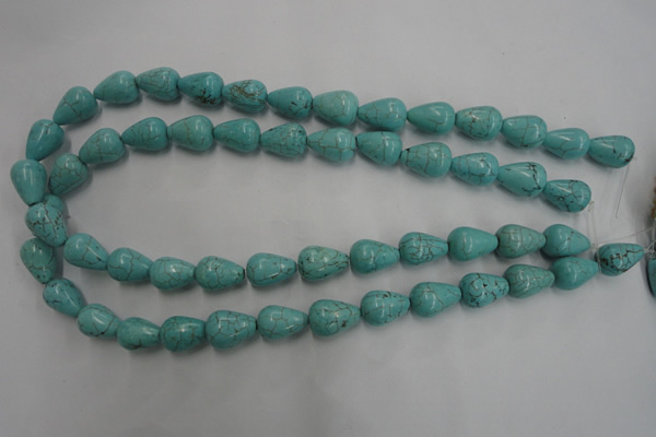 CWB676 15.5 inches 10*15mm teardrop howlite turquoise beads wholesale