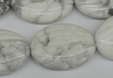 CWB69 15.5 inches 25*35mm carved oval natural white howlite beads