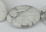 CWB70 15.5 inches 30*40mm carved oval natural white howlite beads