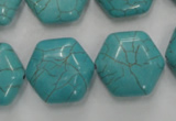 CWB712 15.5 inches 18*20mm hexagon howlite turquoise beads