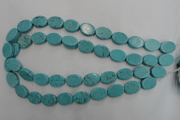 CWB734 15.5 inches 13*18mm oval howlite turquoise beads wholesale