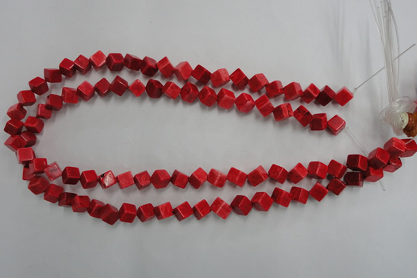 CWB761 15.5 inches 6*6mm cube howlite turquoise beads wholesale