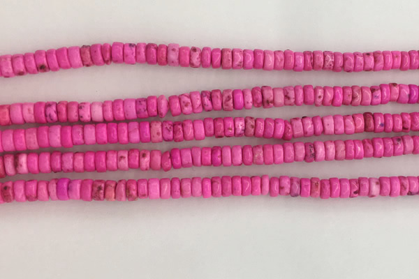 CWB822 15.5 inches 2*4mm tyre howlite turquoise beads wholesale