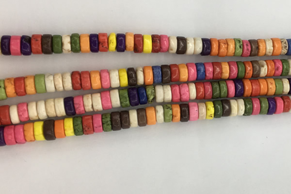 CWB843 15.5 inches 3*6mm tyre howlite turquoise beads wholesale