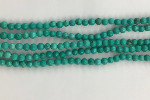 CWB863 15.5 inches 4mm round howlite turquoise beads wholesale