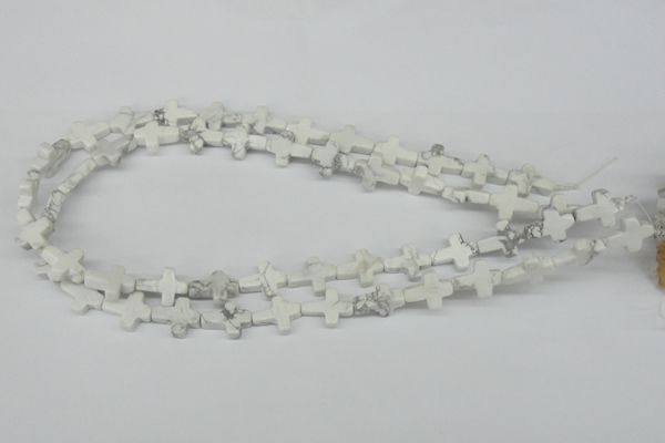 CWB88 15.5 inches 12*15mm cross natural white howlite beads