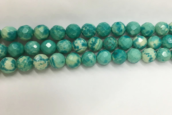 CWB882 15.5 inches 8mm round faceted howlite turquoise beads