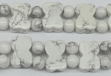 CWB90 15.5 inches 10*15mm double drilled natural white howlite beads