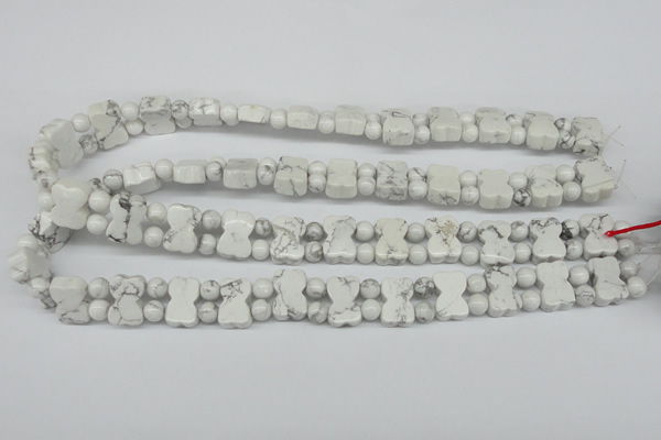 CWB90 15.5 inches 10*15mm double drilled natural white howlite beads