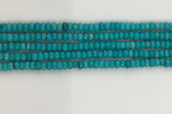 CWB901 15.5 inches 2*4mm faceted rondelle howlite turquoise beads