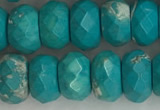 CWB905 15.5 inches 6*10mm faceted rondelle howlite turquoise beads