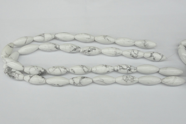 CWB92 15.5 inches 10*25mm rice natural white howlite beads