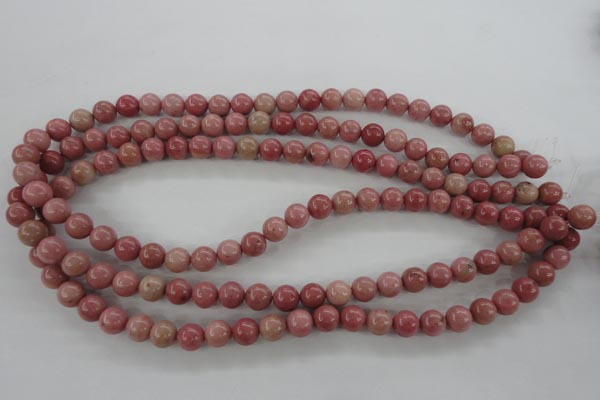 CWF12 15.5 inches 8mm round pink wooden fossil jasper beads wholesale