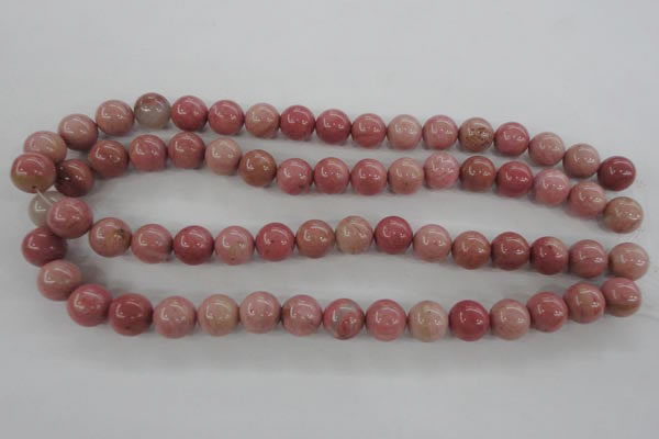 CWF14 15.5 inches 10mm round pink wooden fossil jasper beads