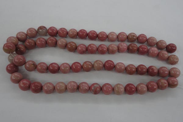 CWF15 15.5 inches 12mm round pink wooden fossil jasper beads wholesale