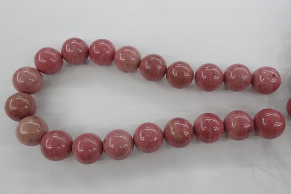CWF19 15.5 inches 20mm round pink wooden fossil jasper beads wholesale