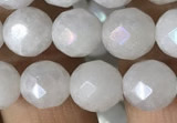 CWH66 15.5 inches 8mm faceted round AB-color white jade beads