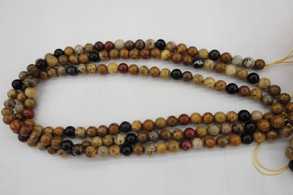 CWJ281 15.5 inches 7mm round wood jasper gemstone beads wholesale