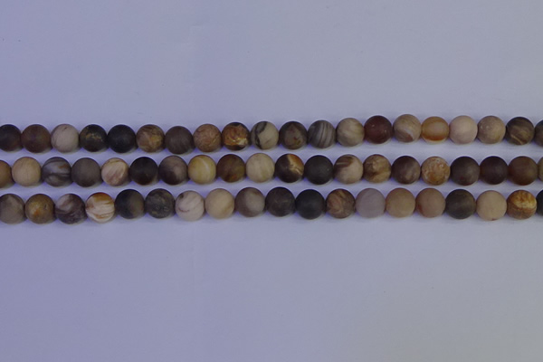 CWJ412 15.5 inches 8mm round matte wood jasper beads wholesale