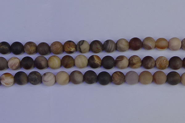 CWJ415 15.5 inches 14mm round matte wood jasper beads wholesale