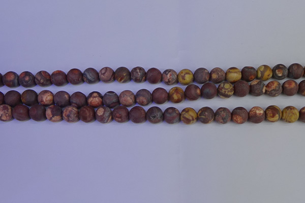 CWJ422 15.5 inches 8mm round matte wood eye jasper beads