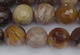 CWJ479 15.5 inches 12mm faceted round wood jasper gemstone beads