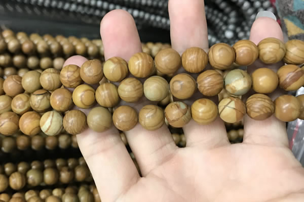 CWJ513 15.5 inches 10mm round wooden jasper beads wholesale