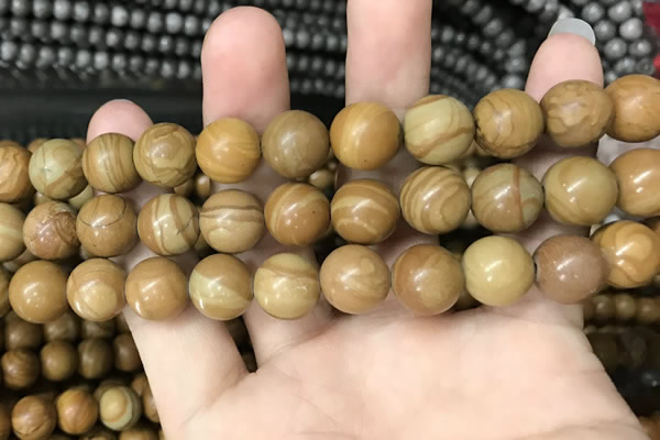CWJ515 15.5 inches 14mm round wooden jasper beads wholesale