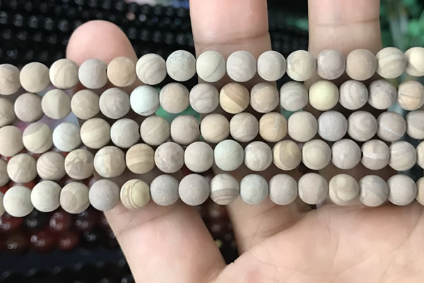 CWJ521 15.5 inches 6mm round matte wooden jasper beads wholesale