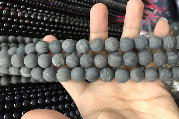 CWJ558 15.5 inches 8mm round matte coffee wood jasper beads wholesale
