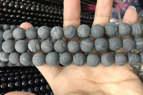 CWJ560 15.5 inches 12mm round matte coffee wood jasper beads wholesale