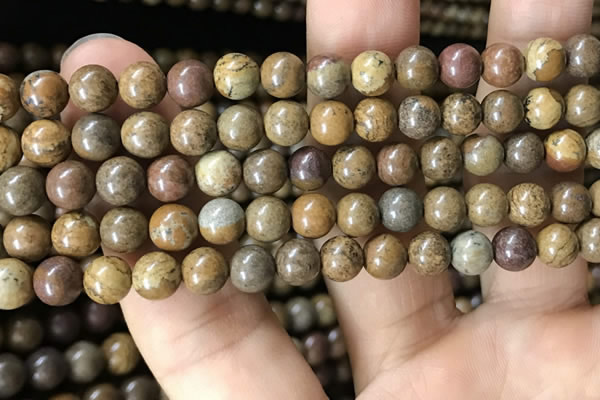 CWJ563 15.5 inches 6mm round wood jasper beads wholesale
