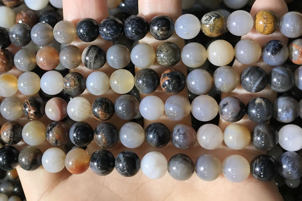 CWJ570 15.5 inches 8mm round Arizona petrified wood jasper beads