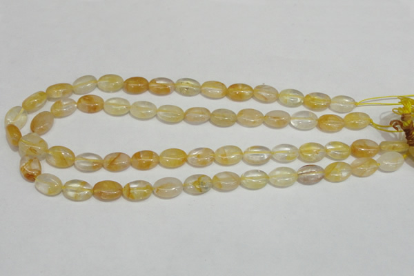 CYC01 15.5 inches 10*14mm oval yellow crystal quartz beads