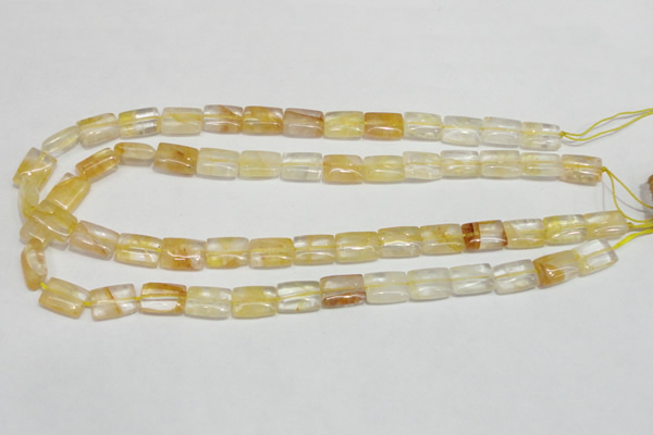 CYC08 15.5 inches 10*14mm rectangle yellow crystal quartz beads