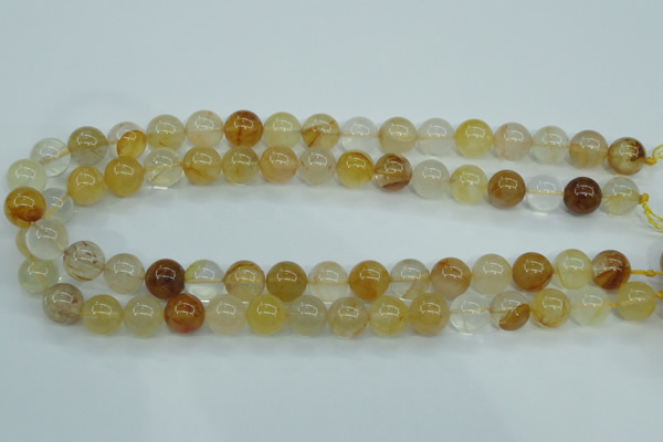 CYC104 15.5 inches 12mm round yellow crystal quartz beads
